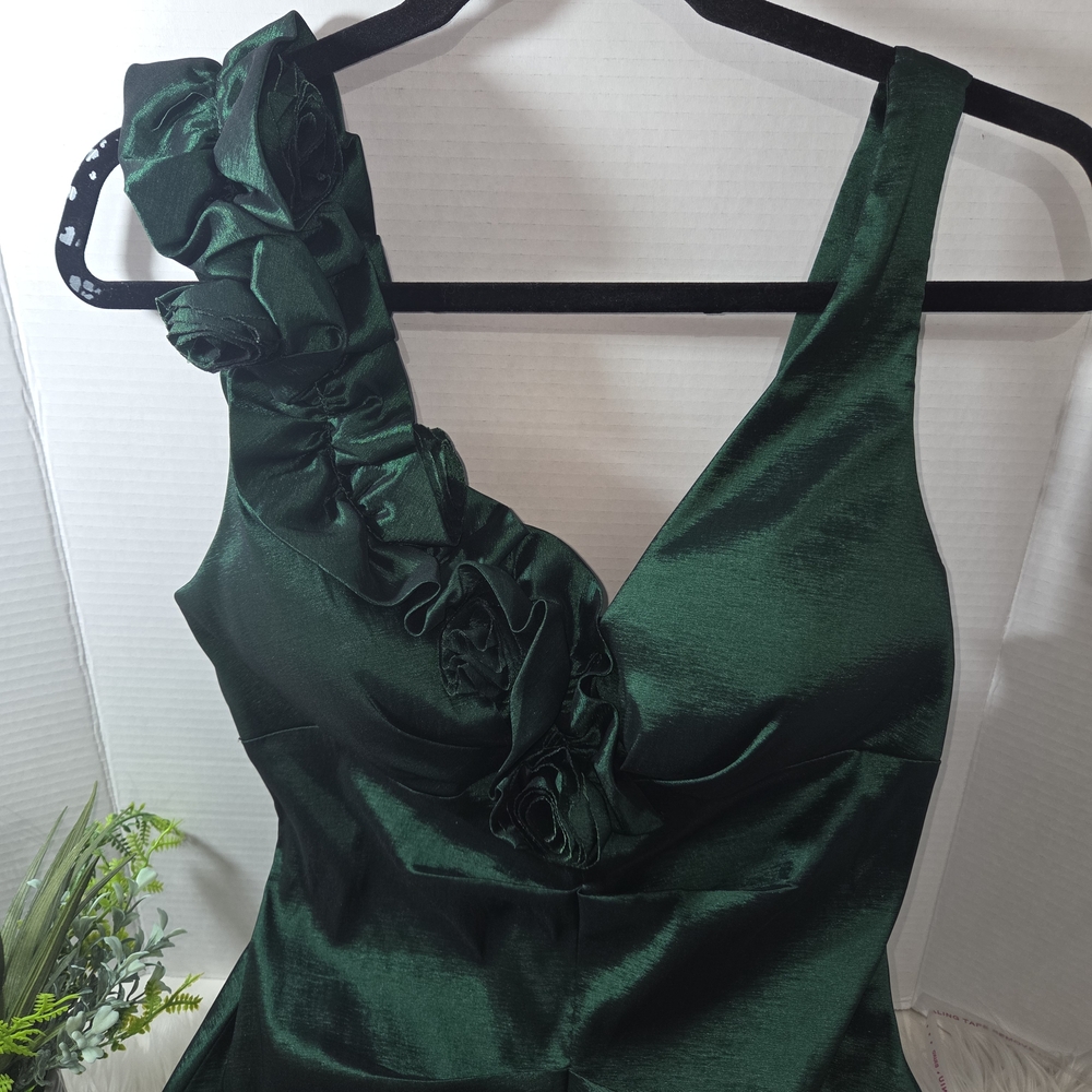 Xscape Emerald Green evening Cocktail Midi Dress. Size 10 - Picture 2 of 12